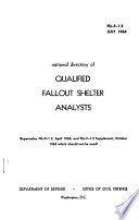 National Directory Of Qualified Fallout Shelter Analysts