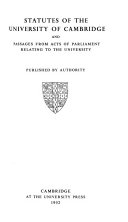 Statutes of the University of Cambridge and passages from ...