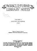 Agricultural Library Notes
