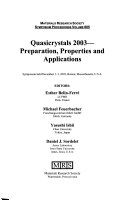 Quasicrystals 2003: Volume 805