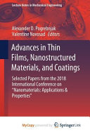 Advances in Thin Films  Nanostructured Materials  and Coatings Book