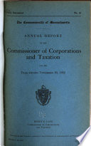 Annual Report of the Commissioner of Corporations and Taxation