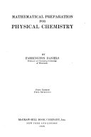 Mathematical Preparation for Physical Chemistry
