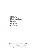 Undergraduate Degree Programs Bulletin