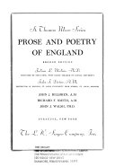 St  Thomas More Series  Prose and poetry of England Book