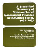 A Statistical Summary of State and Local Government Finances in the United States, 1967-1973