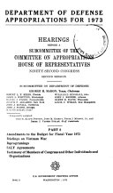 Department of Defense Appropriations for 1973