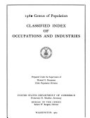 Census of Population, 1960: Classified Index of Occupations and Industries