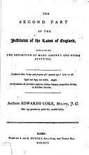 Institutes of the Laws of England