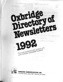 Oxbridge Directory Of Newsletters