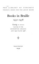 Books in Braille  1931 1938