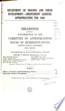 Department of Housing and Urban Development--independent Agencies Appropriations for 1986: Office of Science and Technology policy