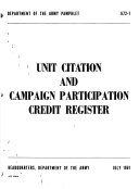 Unit Citation and Campaign Participation Credit Register
