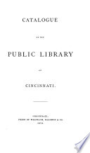 Catalogue of the Public Library of Cincinnati