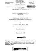 Preliminary Report Artemis Environmental Measurement Program  U  Book PDF