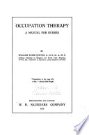 Occupation Therapy  a Manual for Nurses Book