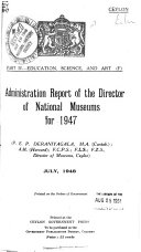 Administration Report of the Director of National Museums