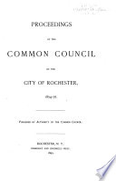 Proceedings of the Common Council  for the City of Rochester  for    