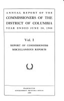 Report of the Commissioners of the District of Columbia
