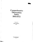 Comprehensive Dissertation Index, 1861-1972: Education