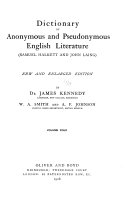 Dictionary of Anonymous and Pseudonymous English Literature: M-P