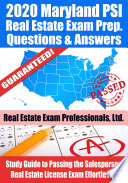 2020 Maryland PSI Real Estate Exam Prep Questions & Answers