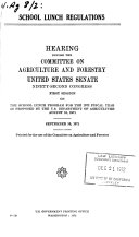 Hearings, Reports and Prints of the Senate Committee on Agriculture and Forestry