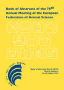Book of Abstracts of the 70th Annual Meeting of the European Federation of Animal Science