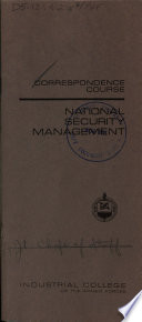 Correspondence Course National Security Management Industrial College Of The Armed Forces