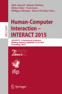 Human Computer Interaction     INTERACT 2015