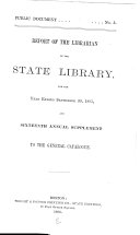 Report of the Librarian and Annual Supplement to the General Catalogue