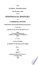 A New Literal Translation from the Original Greek, of All the Apostolical Epistles