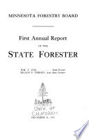 Annual Report of the State Forester Book