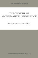 The Growth of Mathematical Knowledge Pdf/ePub eBook