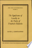 The Significance of Locality in the Poetry of Friedrich H  lderlin