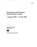 Resolutions and decisions of the Security Council