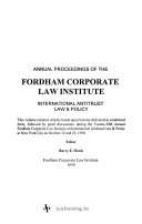 Annual Proceedings of the Fordham Corporate Law Institute