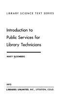 Introduction to Public Services for Library Technicians