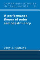 Read Pdf A Performance Theory of Order and Constituency