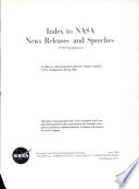 Index To Nasa News Releases And Speeches