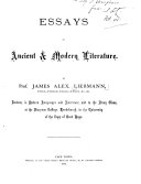 Essays in Ancient & Modern Literature
