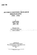 Air Force Scientific Research Bibliography: 1950-56