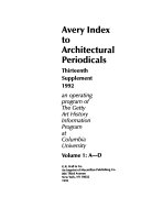 Avery Index to Architectural Periodicals  2d Ed   Rev  and Enl Book PDF