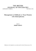 Management of Difficult to Treat Patients with Schizophrenia