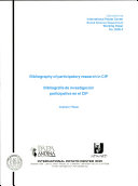 Bibliography of Participatory Research in Cip Bibliografia de Investigacion Participativa en El Cip