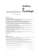 Archives de Psychologie Book PDF