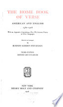 The Home Book of Verse  American and English  1580 1918 Book PDF