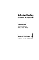 Adhesive Bonding  Techniques and Applications Book