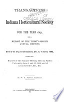 Transactions of the Indiana Horticultural Society ...