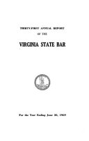 Annual Report of the Virginia State Bar for the Year Ending     Book